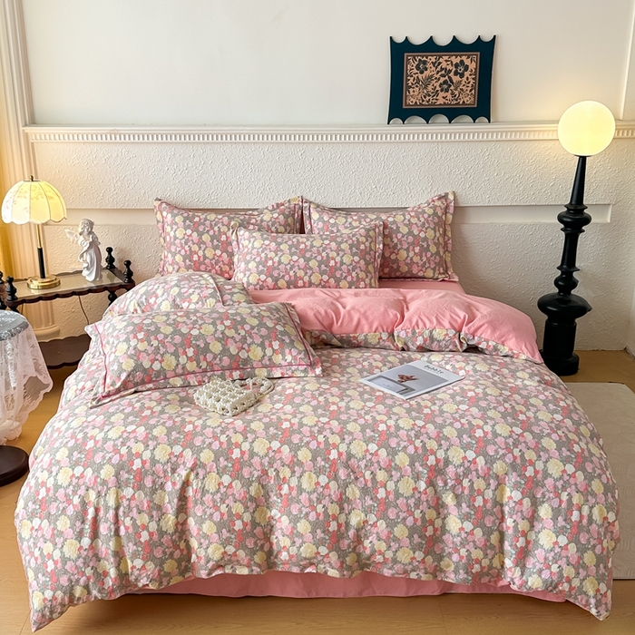 91家纺网 家纺一手货源 找家纺 可思家纺 2025新款小布袋时尚印花水洗棉四件套 暖禾集