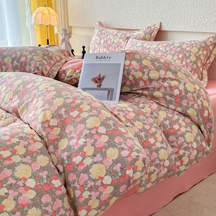 91家纺网 家纺一手货源 找家纺 可思家纺 2025新款小布袋时尚印花水洗棉四件套 暖禾集