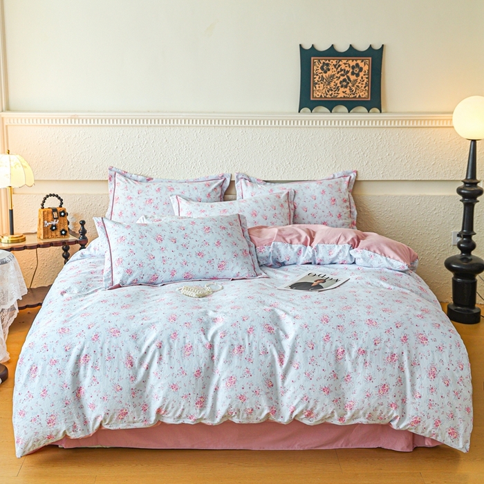 91家纺网 家纺一手货源 找家纺 （总）可思家纺 2025新款小布袋时尚印花水洗棉四件套