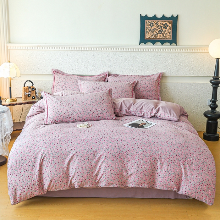 可思家纺 2025新款小布袋时尚印花水洗棉四件套 月棉集