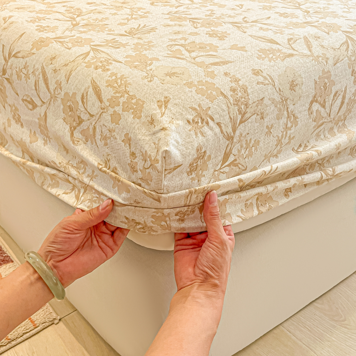 91家纺网 家纺一手货源 找家纺 （总）多乐家纺 2025新款韩系花卉加厚舒柔棉印花单床笠 床笠三件套