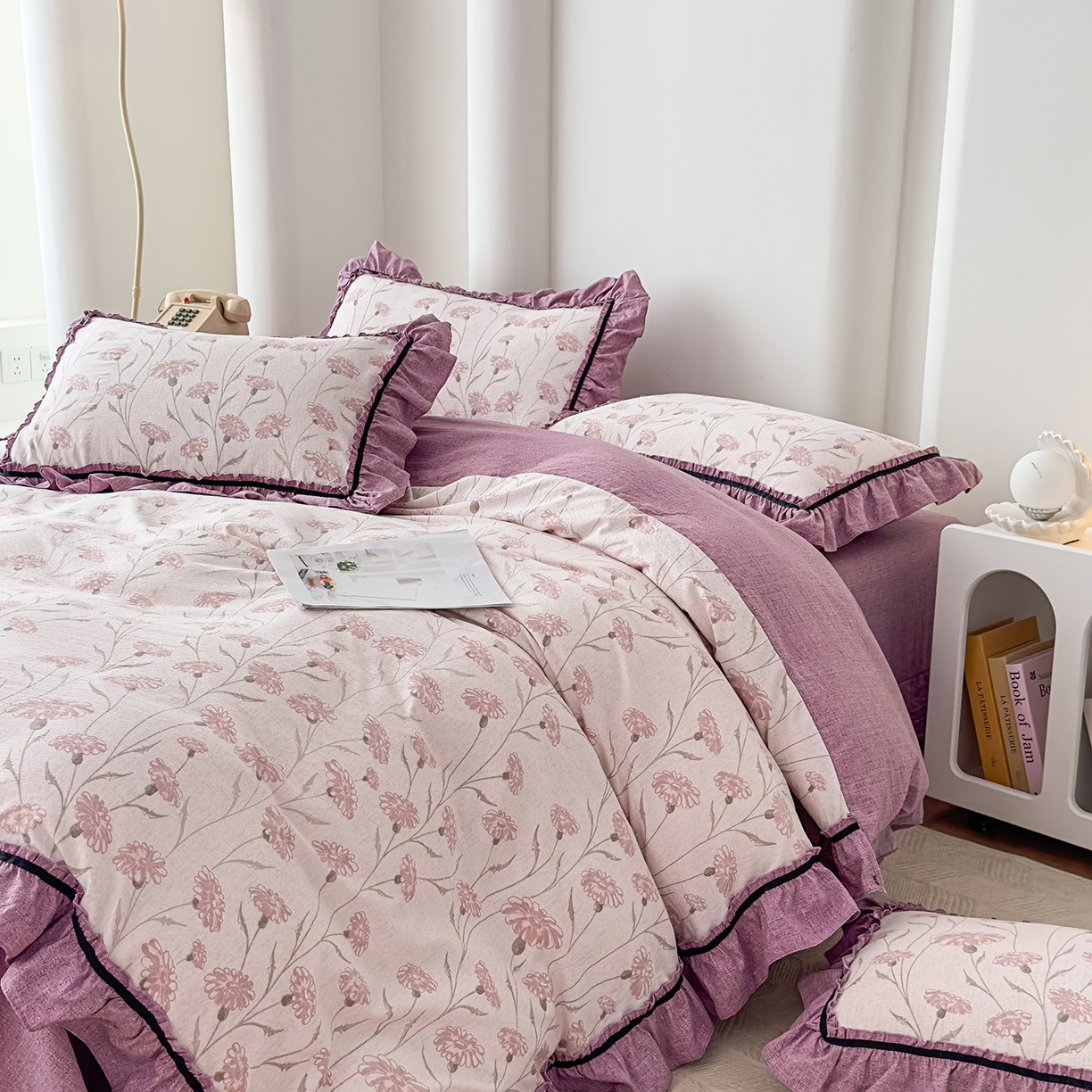 91家纺网 家纺一手货源 找家纺 （总）可思家纺 2025新款亚麻四件套-赫本风系列