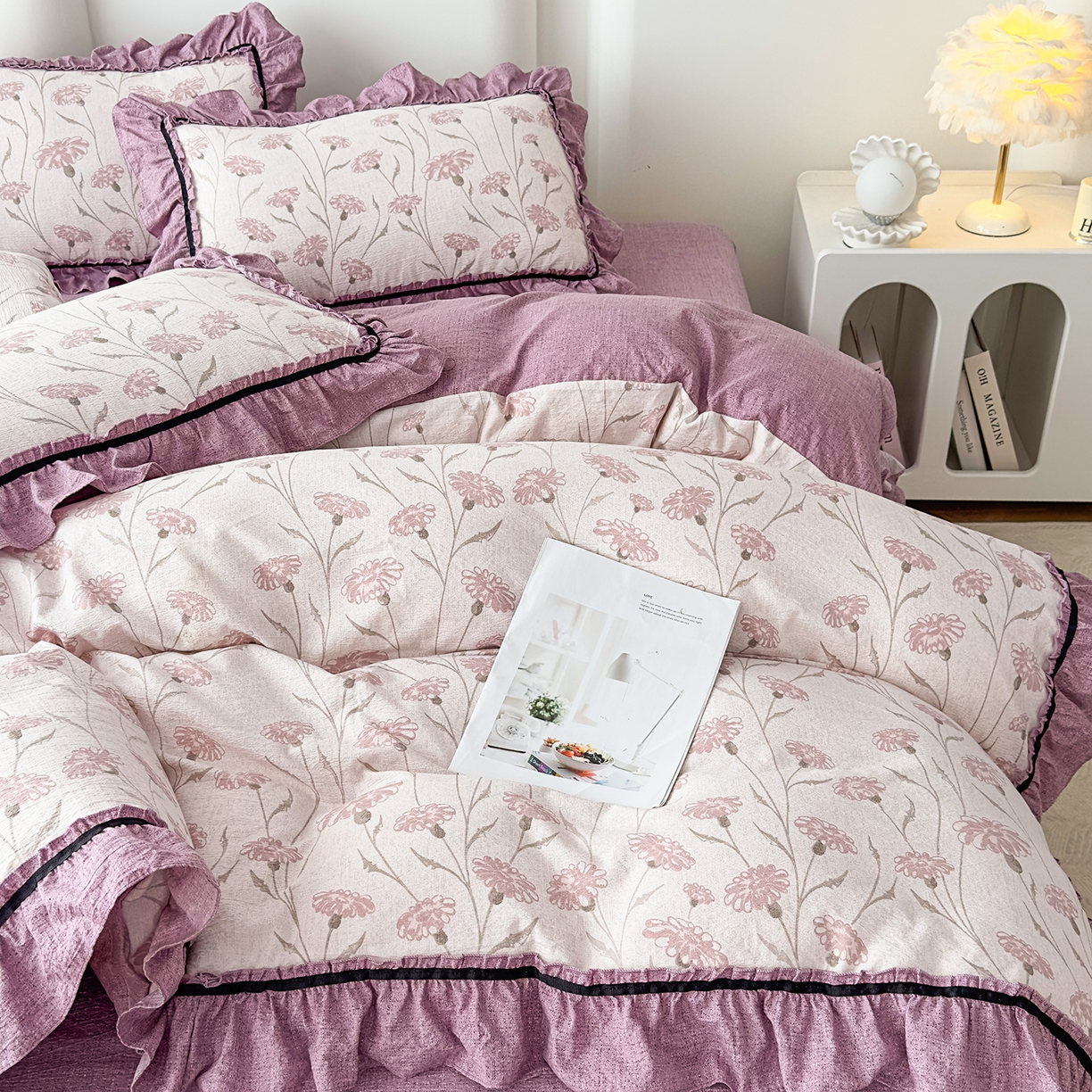 91家纺网 家纺一手货源 找家纺 （总）可思家纺 2025新款亚麻四件套-赫本风系列