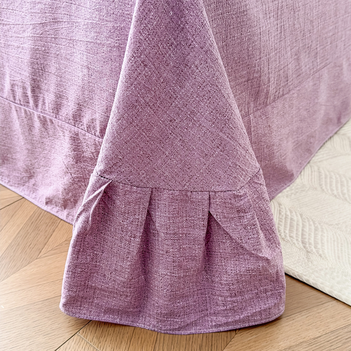 91家纺网 家纺一手货源 找家纺 可思家纺 2025新款亚麻四件套-赫本风系列 赫本风-淡粉