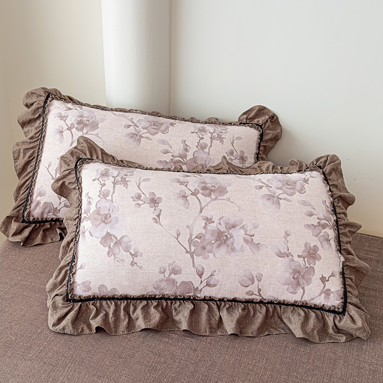 91家纺网 家纺一手货源 找家纺 可思家纺 2025新款亚麻四件套-赫本风系列 赫本风-咖