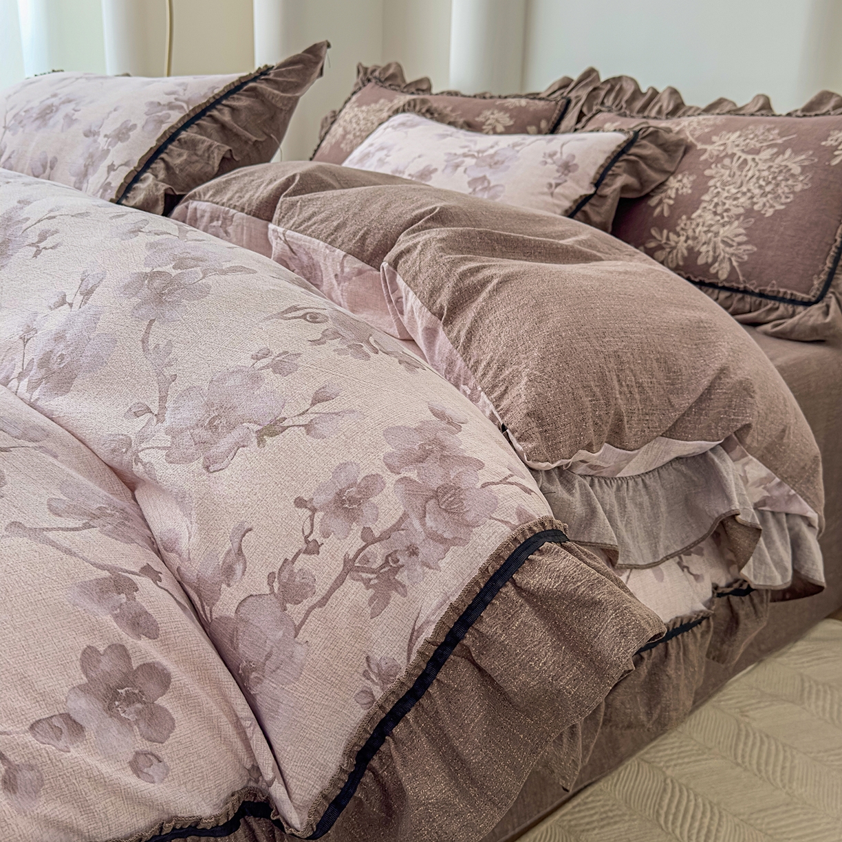 可思家纺 2025新款亚麻四件套-赫本风系列 赫本风-咖