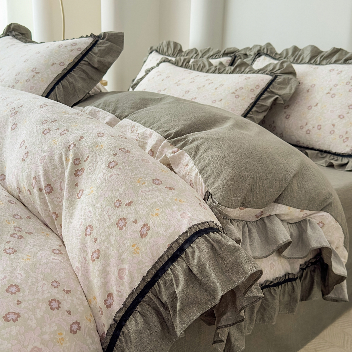 可思家纺 2025新款亚麻四件套-赫本风系列 赫本风-绿