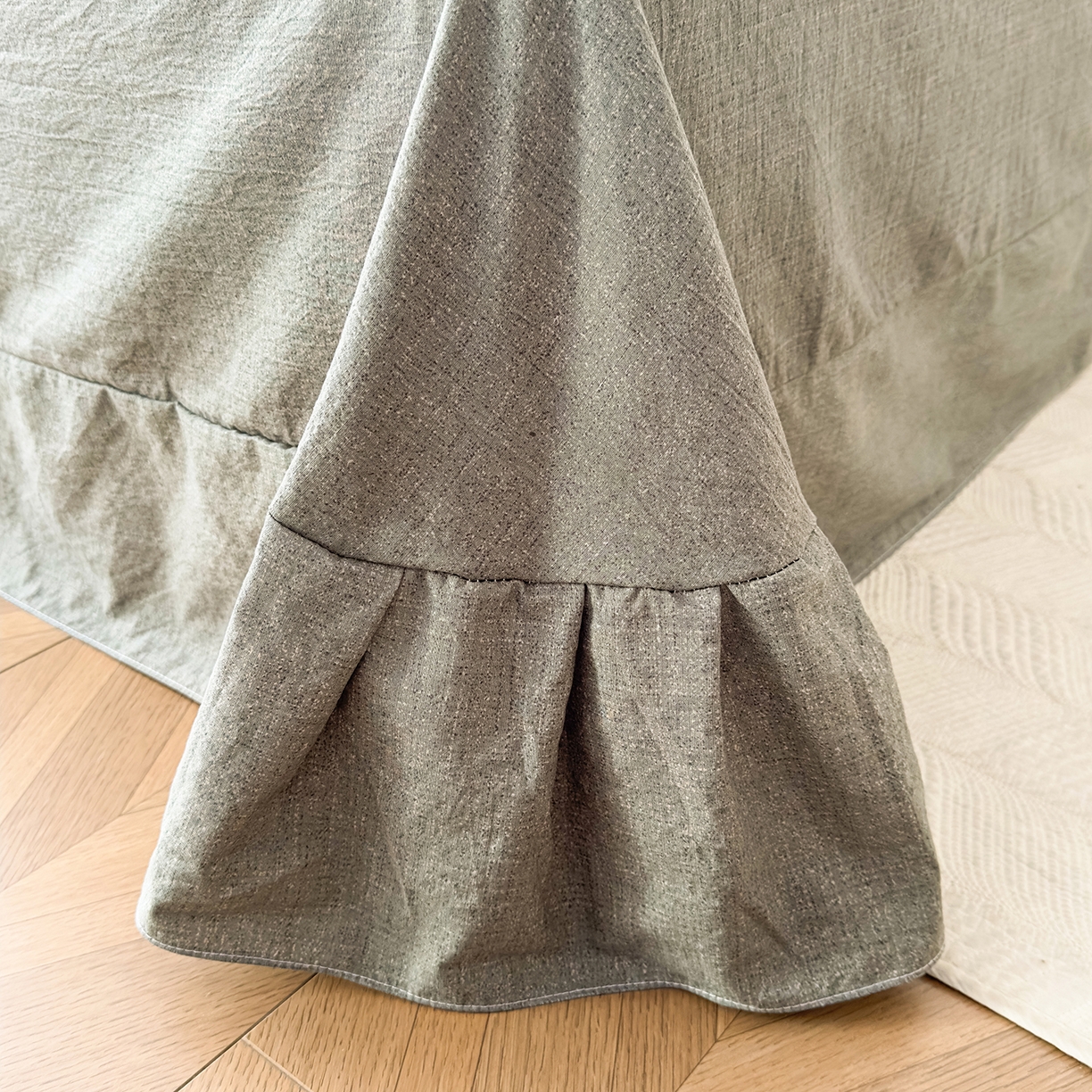 91家纺网 家纺一手货源 找家纺 可思家纺 2025新款亚麻四件套-赫本风系列 赫本风-绿