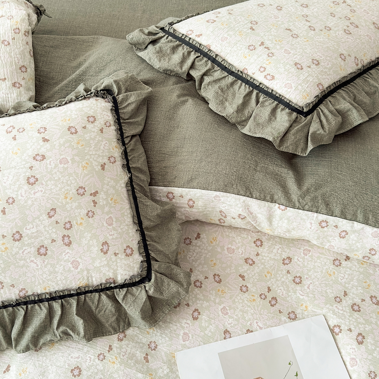 91家纺网 家纺一手货源 找家纺 可思家纺 2025新款亚麻四件套-赫本风系列 赫本风-绿