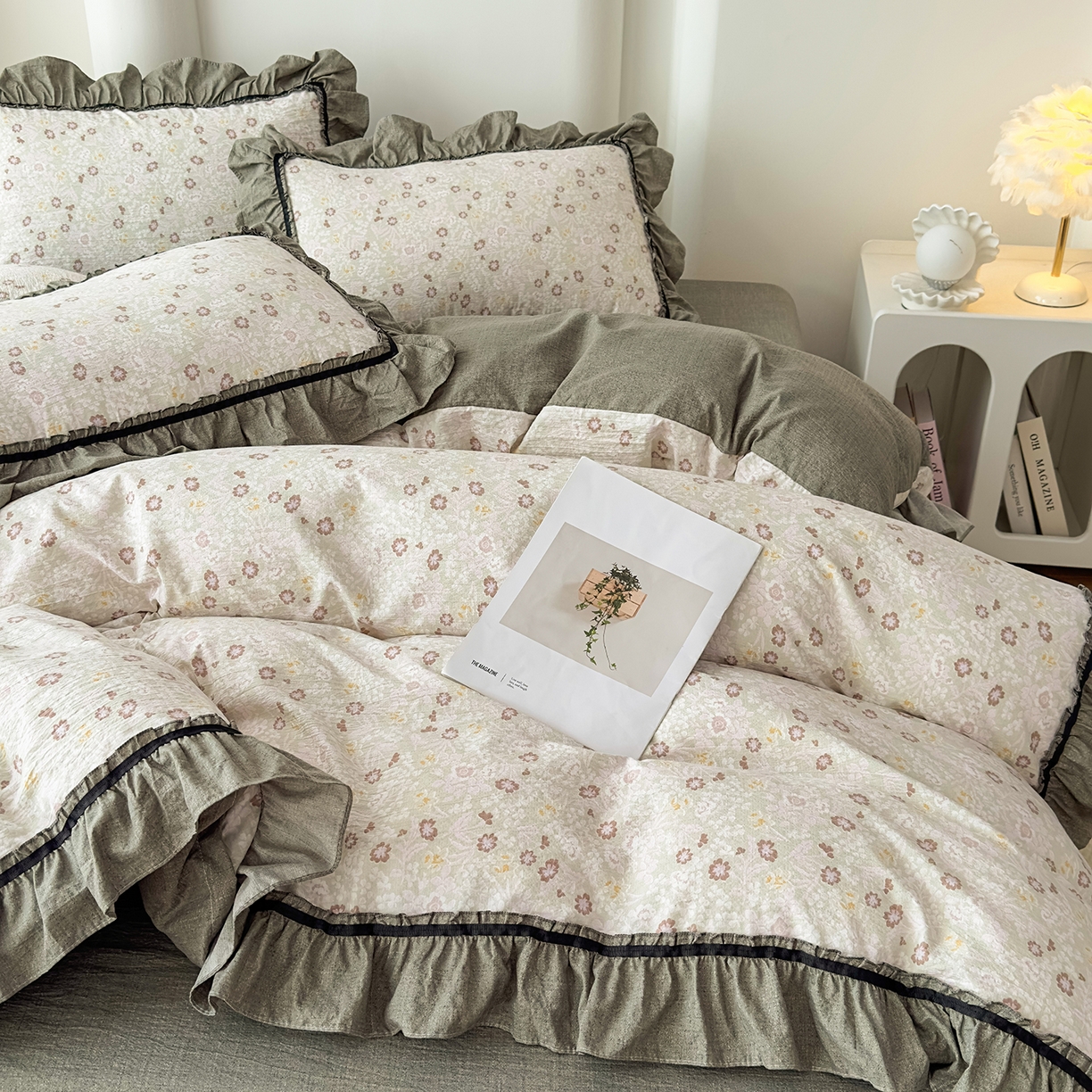 91家纺网 家纺一手货源 找家纺 可思家纺 2025新款亚麻四件套-赫本风系列 赫本风-绿