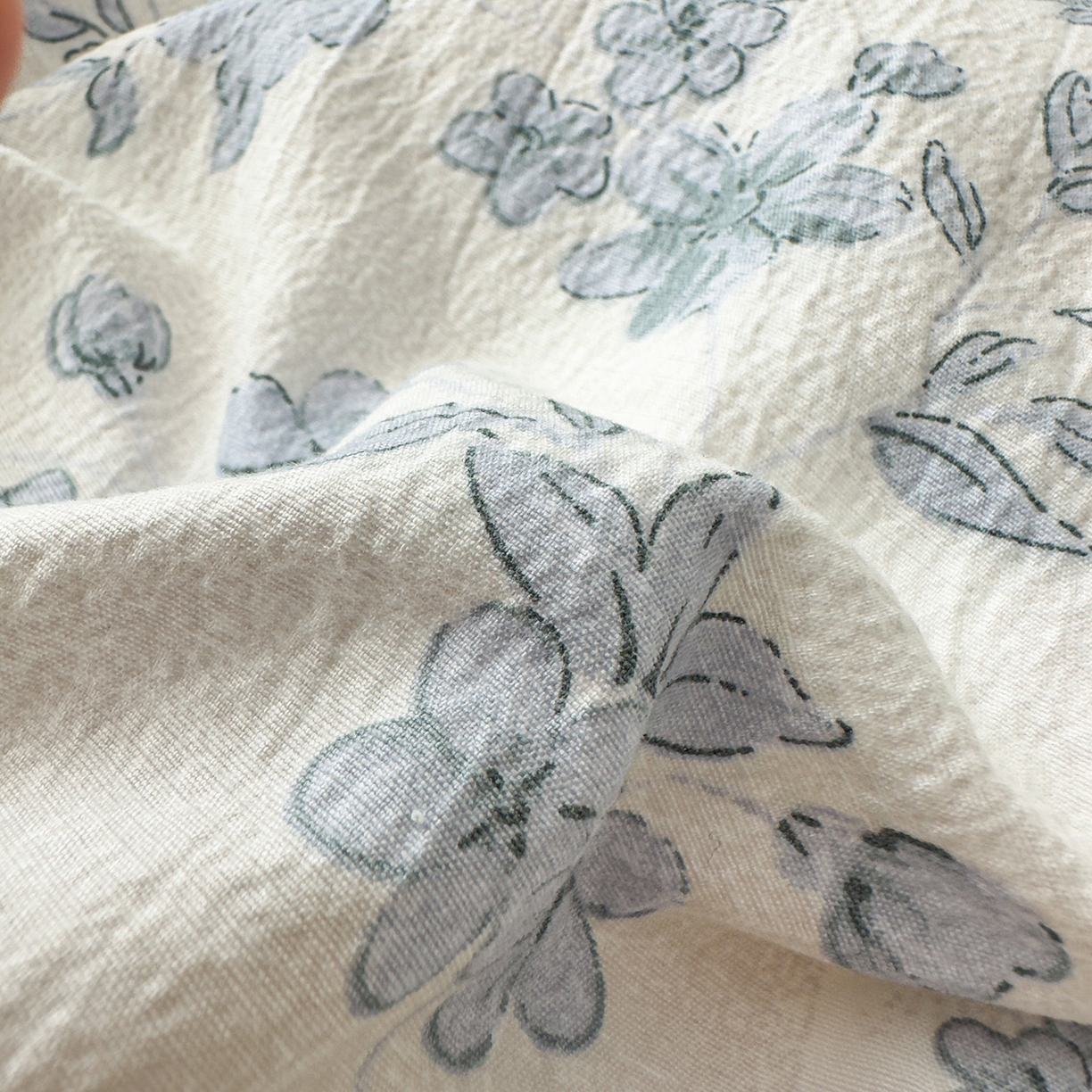 91家纺网 家纺一手货源 找家纺 可思家纺 2025新款亚麻四件套-赫本风系列 赫本风-蓝