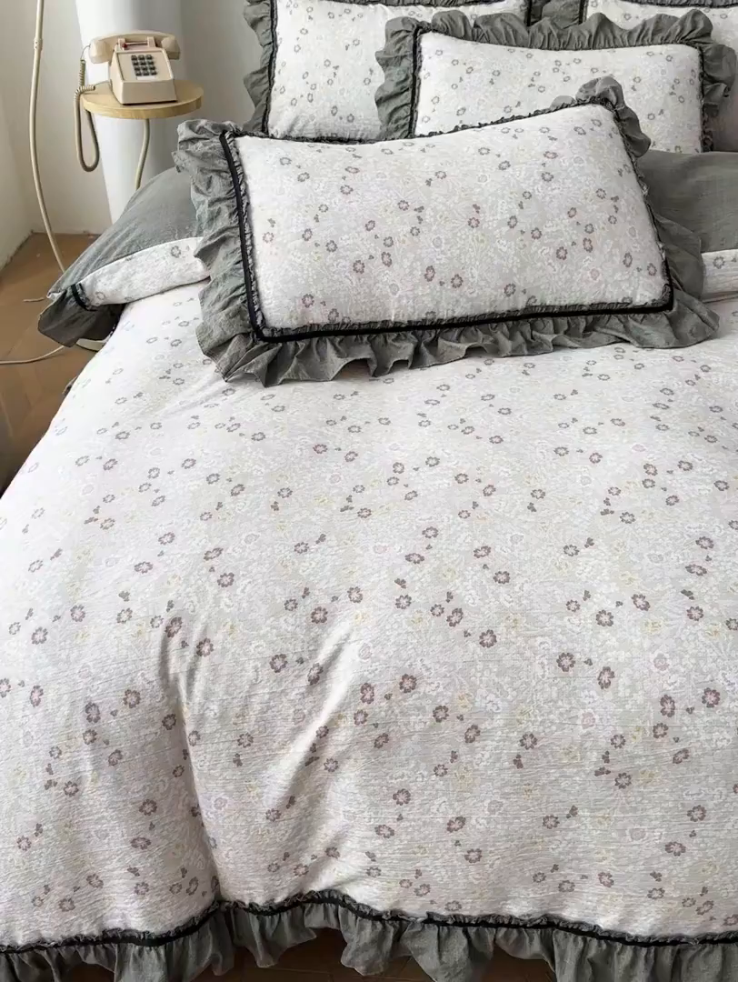 91家纺网 家纺一手货源 找家纺 可思家纺 2025新款亚麻四件套-赫本风系列 赫本风-绿