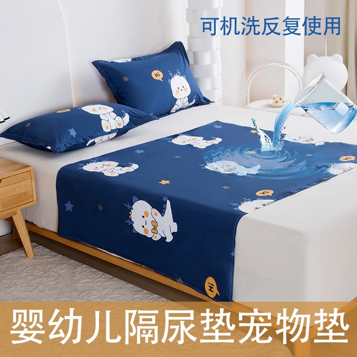 91家纺网 家纺一手货源 找家纺 茗婷家纺 2025新款老人宝宝防水隔尿垫床单供跨境外贸亚马逊 小龙人