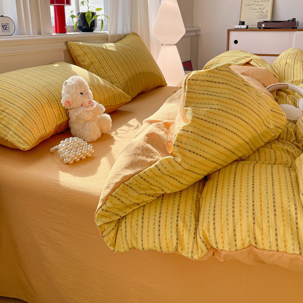 91家纺网 家纺一手货源 找家纺 （总）星禾优选 2025新款云感双层纱四件套-六子棋