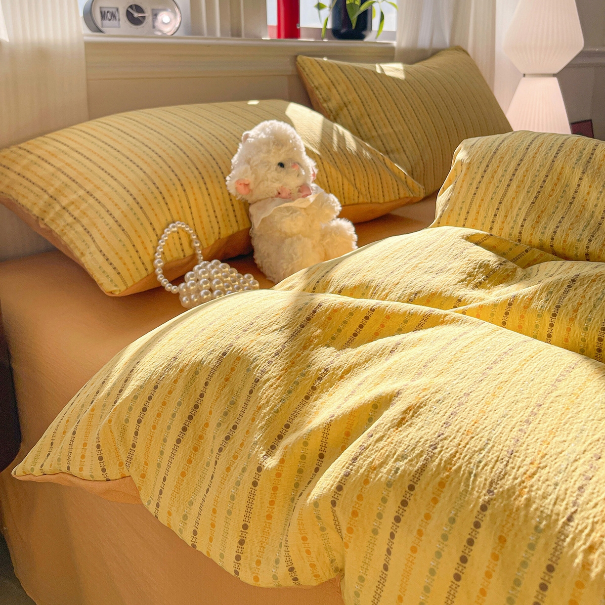 91家纺网 家纺一手货源 找家纺 （总）星禾优选 2025新款云感双层纱四件套-六子棋