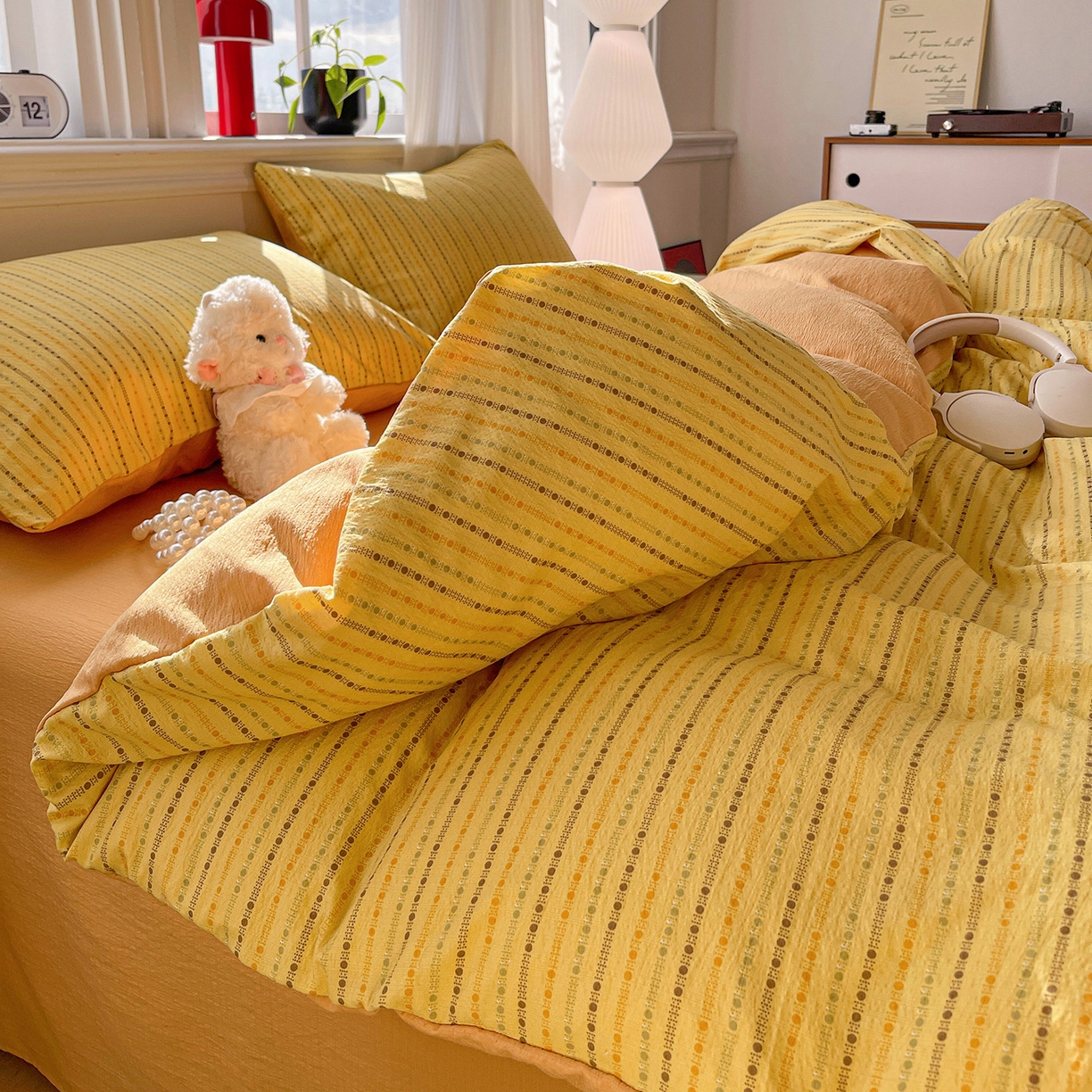 91家纺网 家纺一手货源 找家纺 （总）星禾优选 2025新款云感双层纱四件套-六子棋