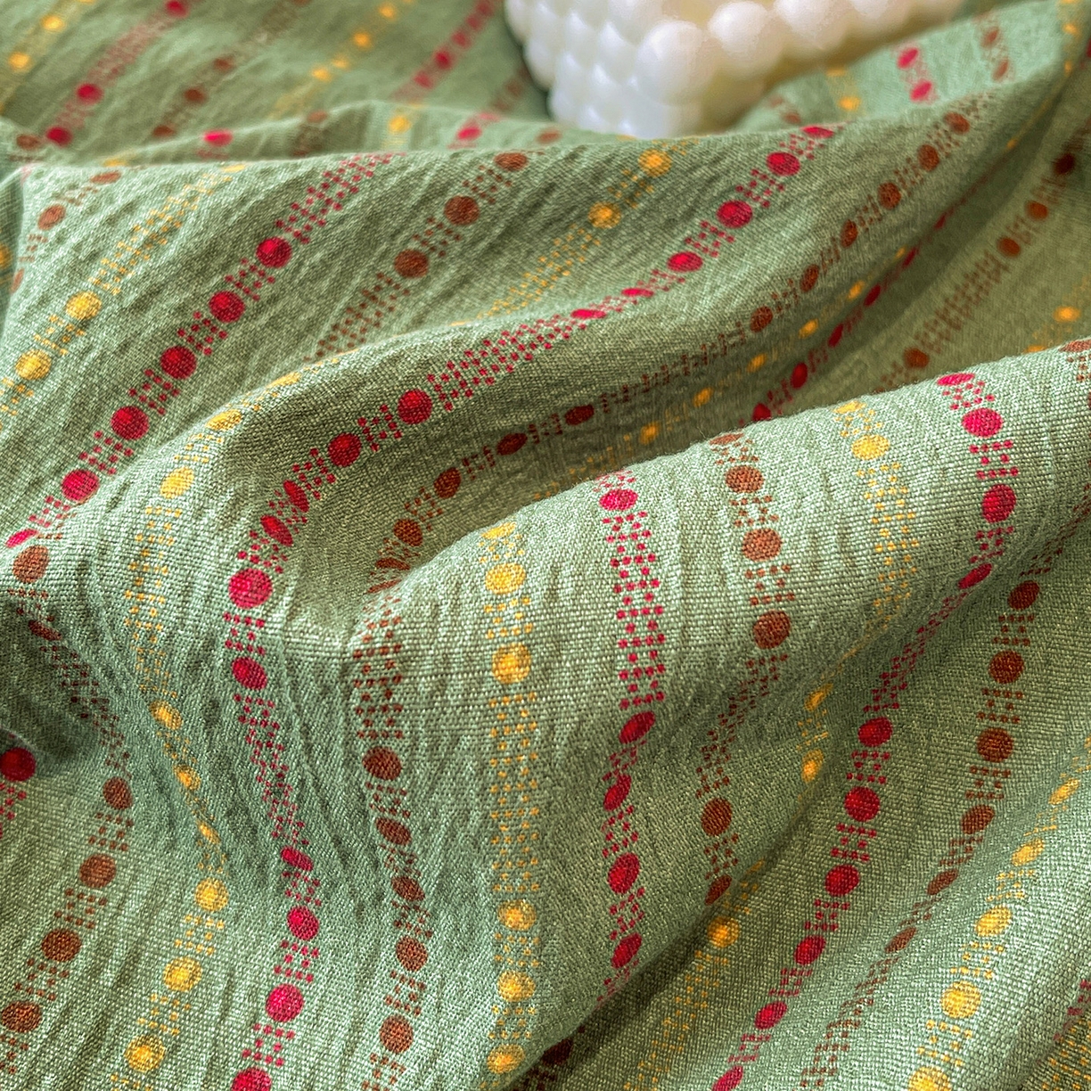 91家纺网 家纺一手货源 找家纺 星禾优选 2025新款云感双层纱四件套-六子棋 六子棋-绿