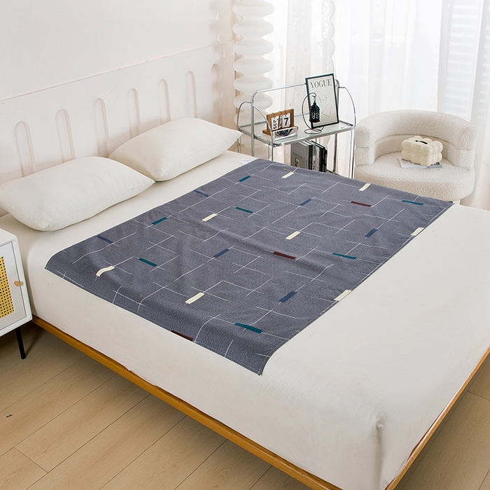 91家纺网 家纺一手货源 找家纺 茗婷家纺 2025新款老人宝宝防水隔尿垫床单供跨境外贸亚马逊 米兰假日-灰