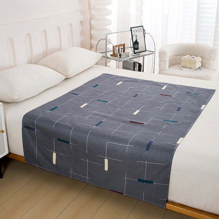 91家纺网 家纺一手货源 找家纺 茗婷家纺 2025新款老人宝宝防水隔尿垫床单供跨境外贸亚马逊 米兰假日-灰