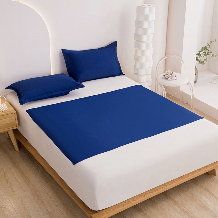 91家纺网 家纺一手货源 找家纺 茗婷家纺 2025新款老人宝宝防水隔尿垫床单供跨境外贸亚马逊 深蓝