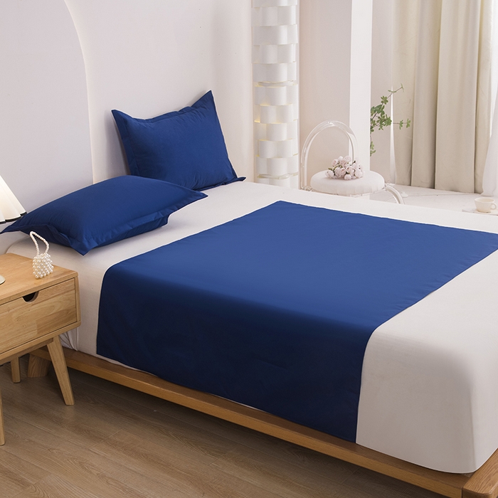 91家纺网 家纺一手货源 找家纺 茗婷家纺 2025新款老人宝宝防水隔尿垫床单供跨境外贸亚马逊 深蓝