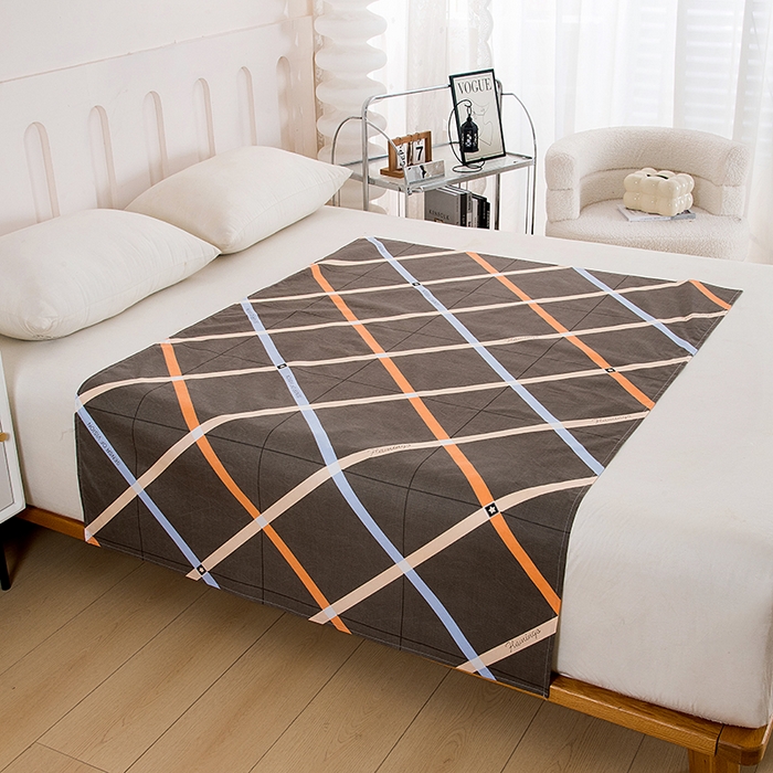 91家纺网 家纺一手货源 找家纺 茗婷家纺 2025新款老人宝宝防水隔尿垫床单供跨境外贸亚马逊 时代印象-灰