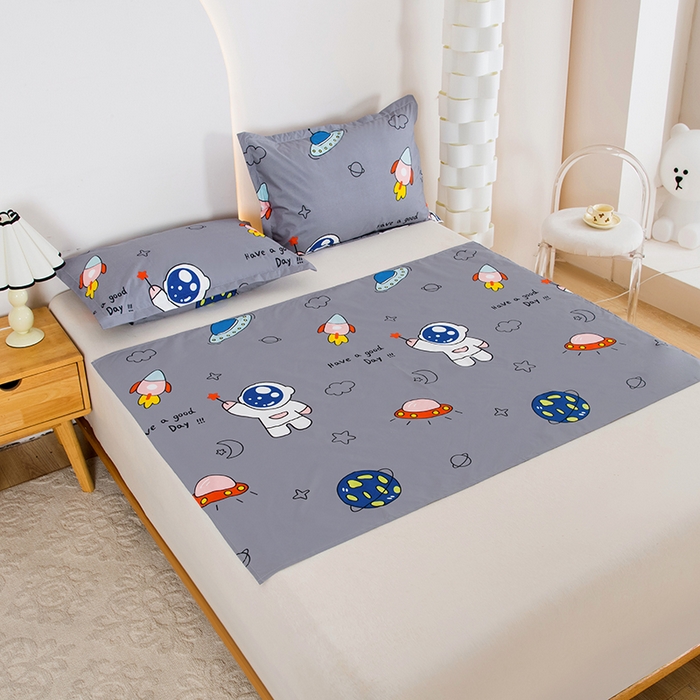 91家纺网 家纺一手货源 找家纺 茗婷家纺 2025新款老人宝宝防水隔尿垫床单供跨境外贸亚马逊 太空旅行