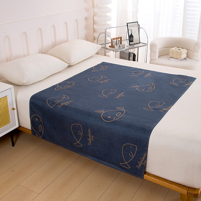 91家纺网 家纺一手货源 找家纺 茗婷家纺 2025新款老人宝宝防水隔尿垫床单供跨境外贸亚马逊 小鲸鱼