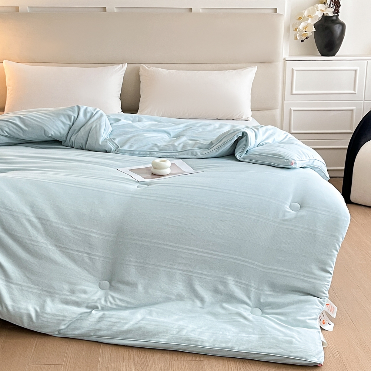 91家纺网 家纺一手货源 找家纺 芭芭棉家纺 2025新款芭芭棉全棉大豆被被子被芯 蓝色