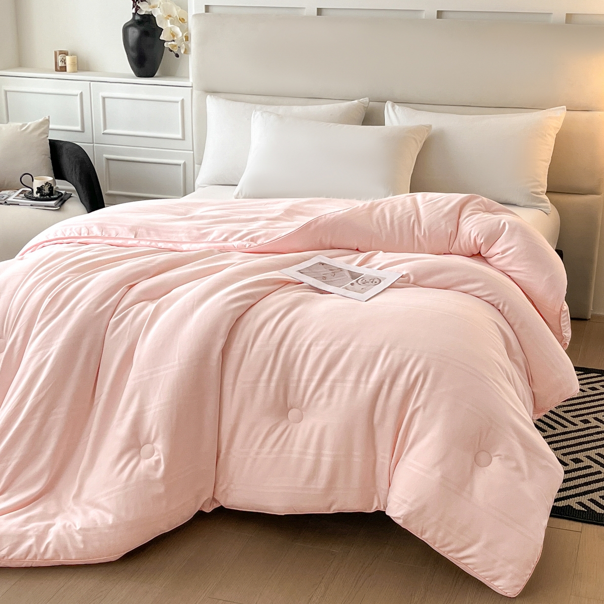 91家纺网 家纺一手货源 找家纺 芭芭棉家纺 2025新款芭芭棉全棉大豆被被子被芯 玉色