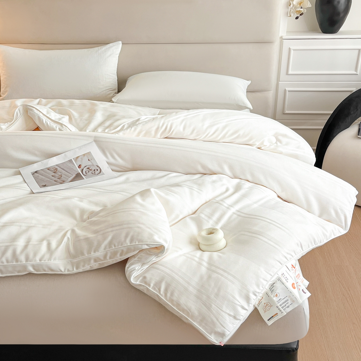 91家纺网 家纺一手货源 找家纺 芭芭棉家纺 2025新款芭芭棉全棉大豆被被子被芯 白色