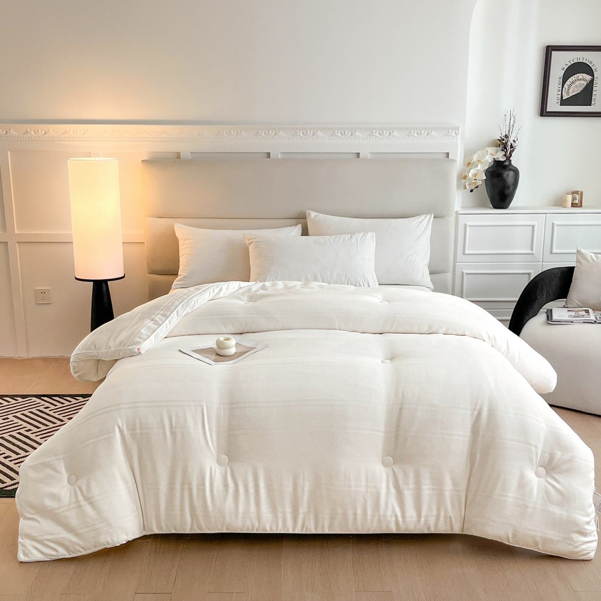 91家纺网 家纺一手货源 找家纺 芭芭棉家纺 2025新款芭芭棉全棉大豆被被子被芯 白色