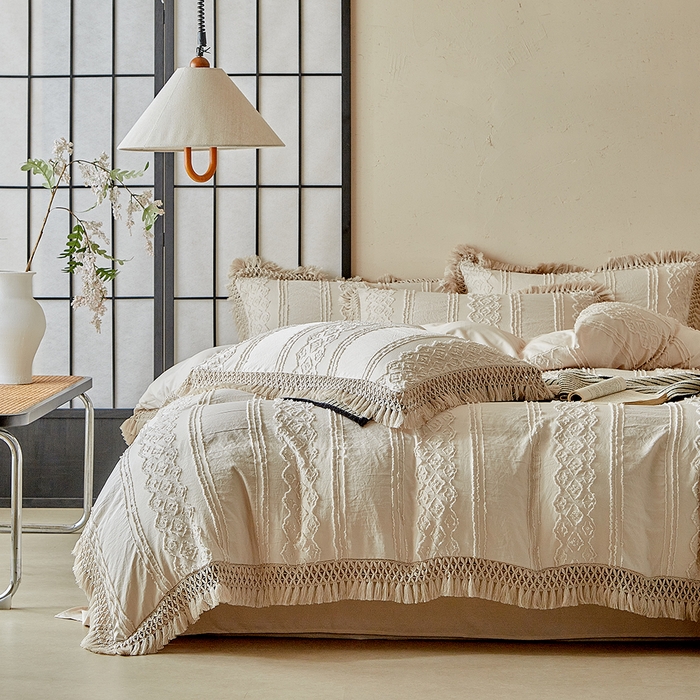 91家纺网 家纺一手货源 找家纺 （总）缘生活 2025新款立体剪花流苏四件套 四季通用-新增花型