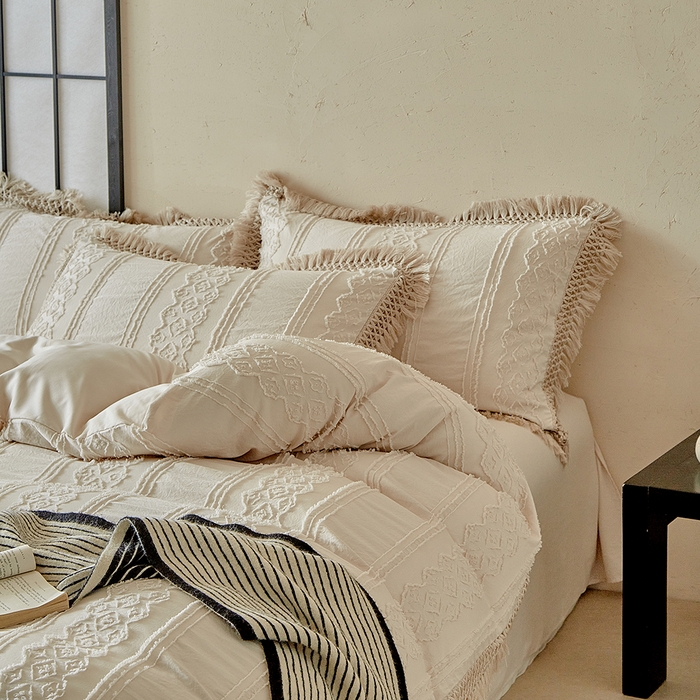 91家纺网 家纺一手货源 找家纺 （总）缘生活 2025新款立体剪花流苏四件套 四季通用-新增花型