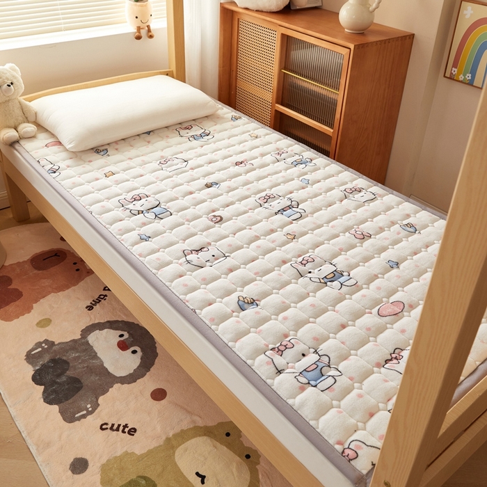 91家纺网 家纺一手货源 找家纺 （总）元昊床垫 2025新款牛奶绒学生宿舍夹棉床垫直角防滑床垫