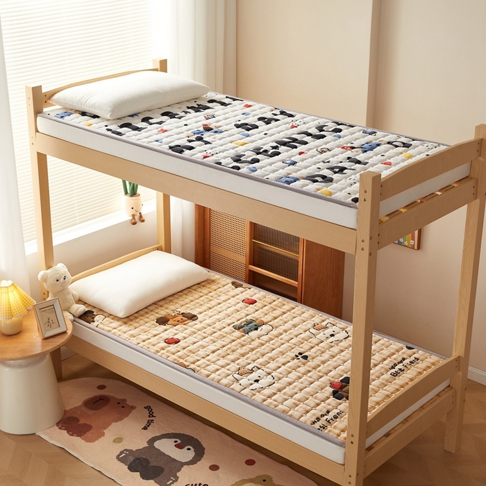 91家纺网 家纺一手货源 找家纺 （总）元昊床垫 2025新款牛奶绒学生宿舍夹棉床垫直角防滑床垫