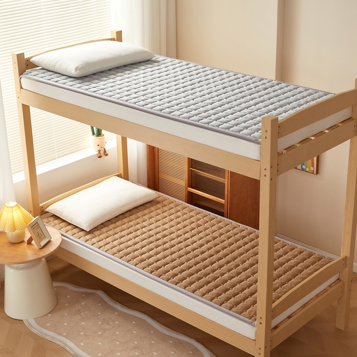 91家纺网 家纺一手货源 找家纺 （总）元昊床垫 2025新款牛奶绒学生宿舍夹棉床垫直角防滑床垫