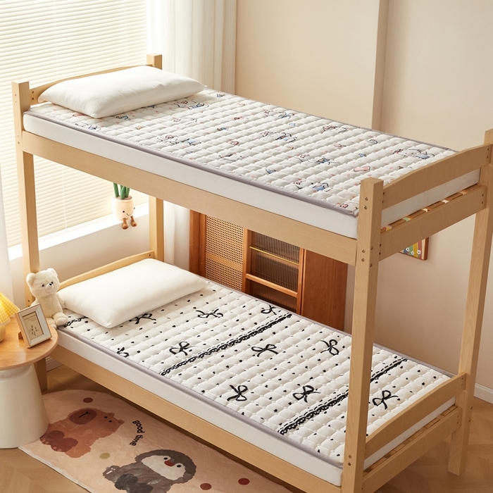 元昊床垫 2025新款牛奶绒学生宿舍夹棉床垫直角防滑床垫 蝴蝶结