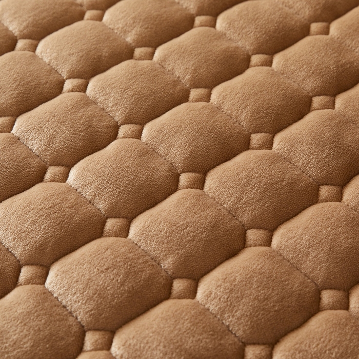 91家纺网 家纺一手货源 找家纺 元昊床垫 2025新款牛奶绒学生宿舍夹棉床垫直角防滑床垫 高端-卡其