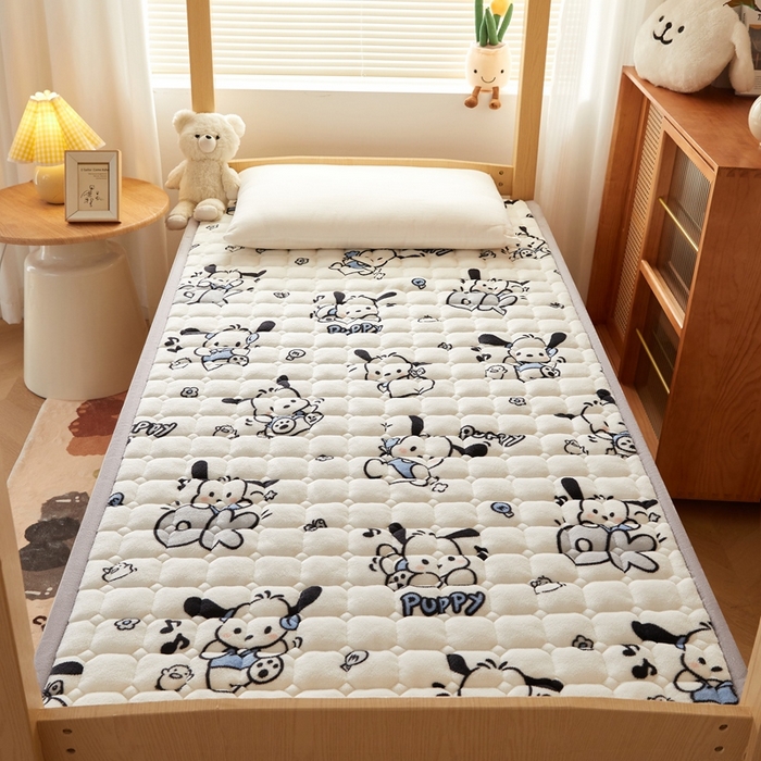 91家纺网 家纺一手货源 找家纺 元昊床垫 2025新款牛奶绒学生宿舍夹棉床垫直角防滑床垫 大耳朵狗