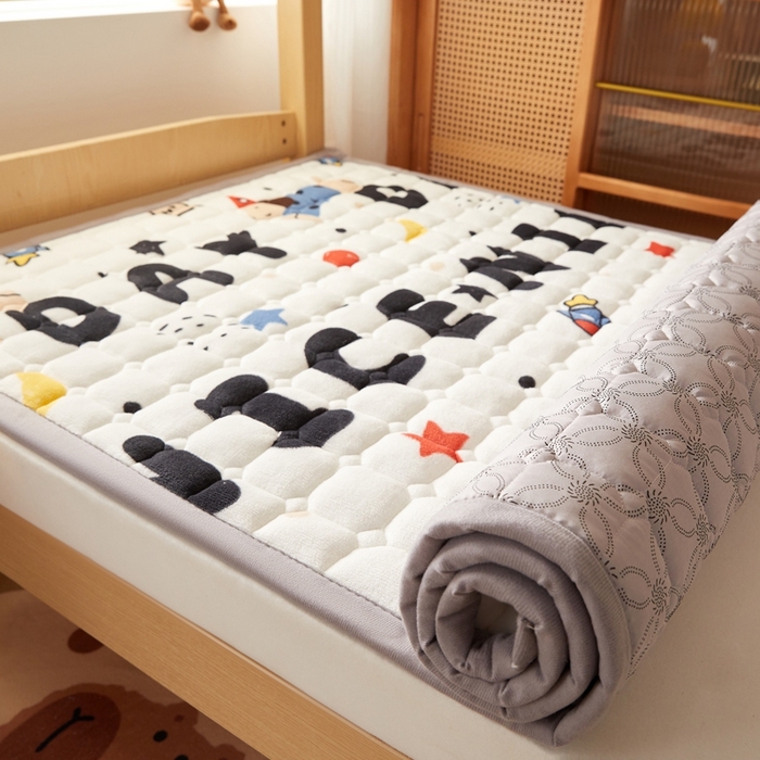 91家纺网 家纺一手货源 找家纺 元昊床垫 2025新款牛奶绒学生宿舍夹棉床垫直角防滑床垫 腊肠狗