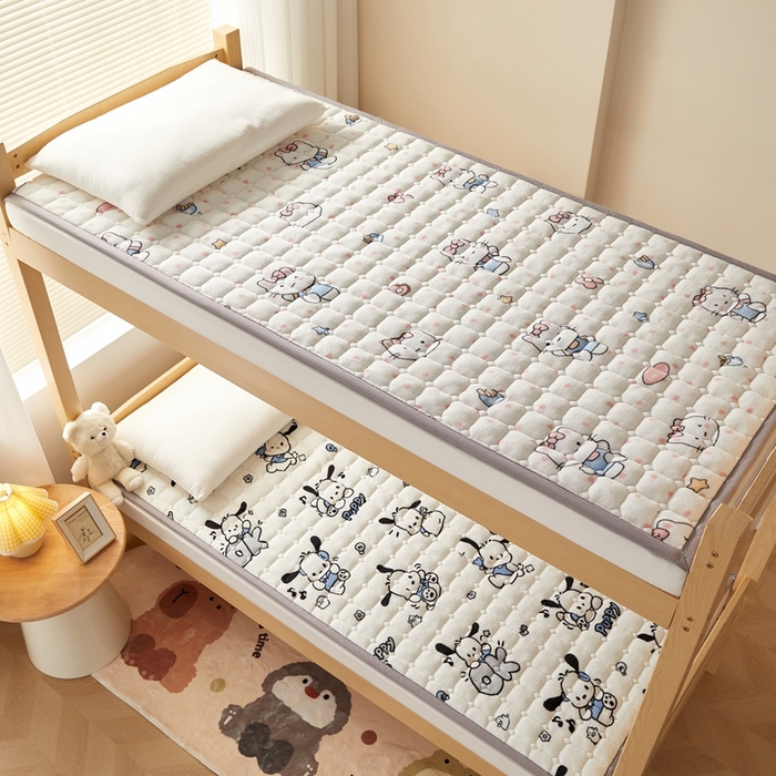 91家纺网 家纺一手货源 找家纺 元昊床垫 2025新款牛奶绒学生宿舍夹棉床垫直角防滑床垫 大耳朵狗