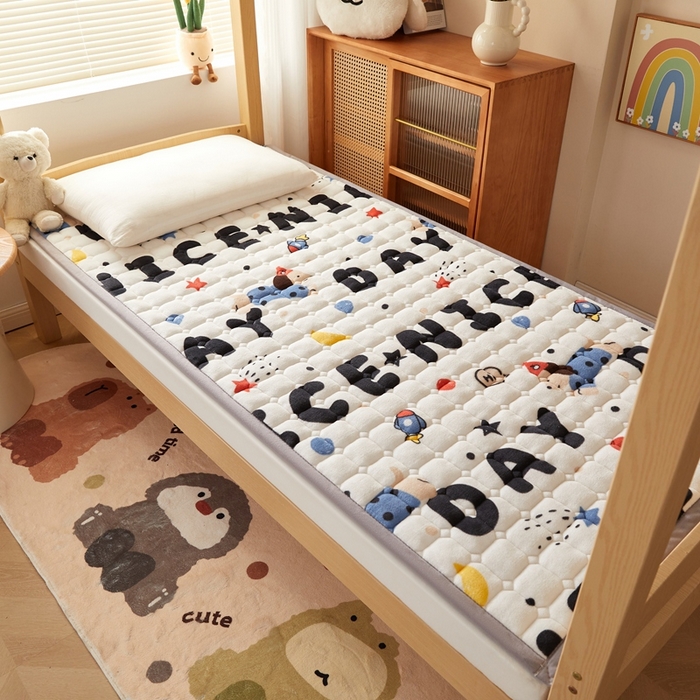 91家纺网 家纺一手货源 找家纺 元昊床垫 2025新款牛奶绒学生宿舍夹棉床垫直角防滑床垫 腊肠狗