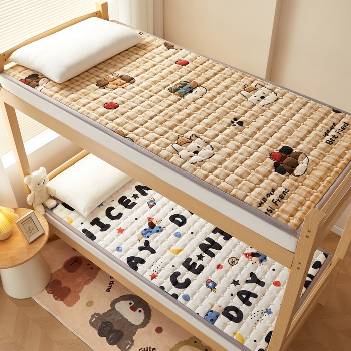 91家纺网 家纺一手货源 找家纺 元昊床垫 2025新款牛奶绒学生宿舍夹棉床垫直角防滑床垫 腊肠狗