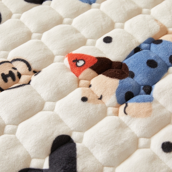 91家纺网 家纺一手货源 找家纺 元昊床垫 2025新款牛奶绒学生宿舍夹棉床垫直角防滑床垫 腊肠狗