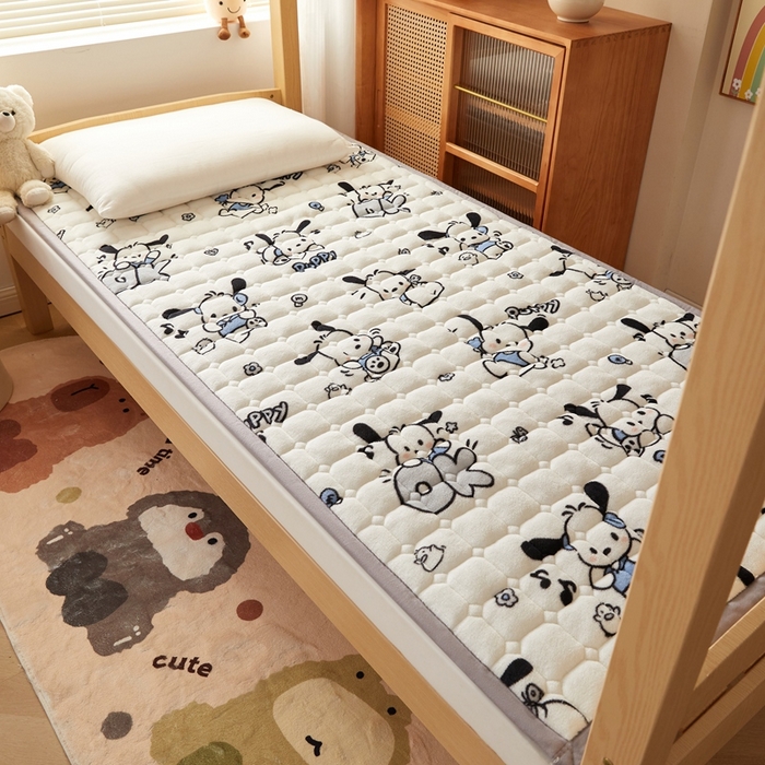 91家纺网 家纺一手货源 找家纺 元昊床垫 2025新款牛奶绒学生宿舍夹棉床垫直角防滑床垫 大耳朵狗