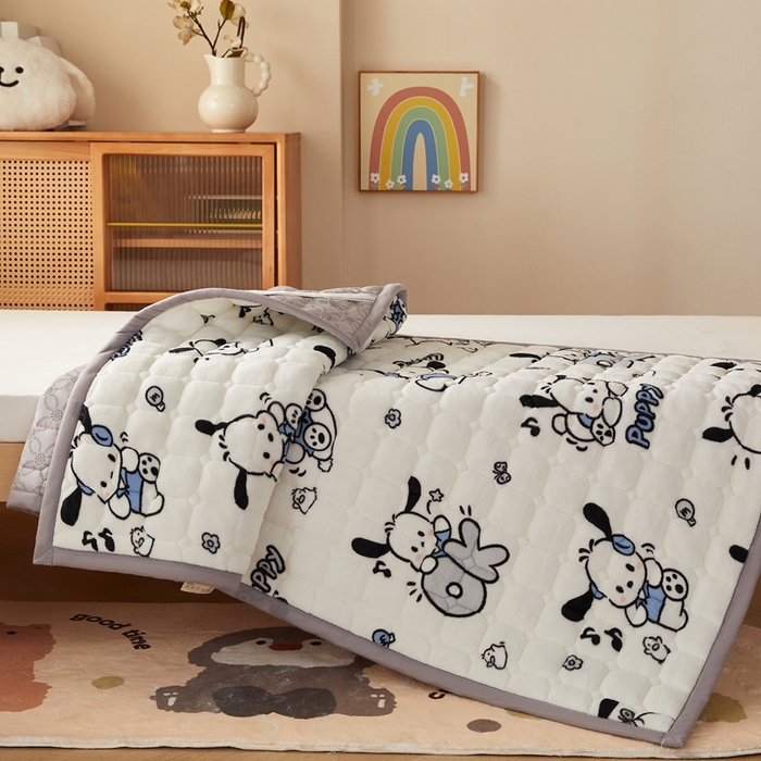 91家纺网 家纺一手货源 找家纺 元昊床垫 2025新款牛奶绒学生宿舍夹棉床垫直角防滑床垫 大耳朵狗