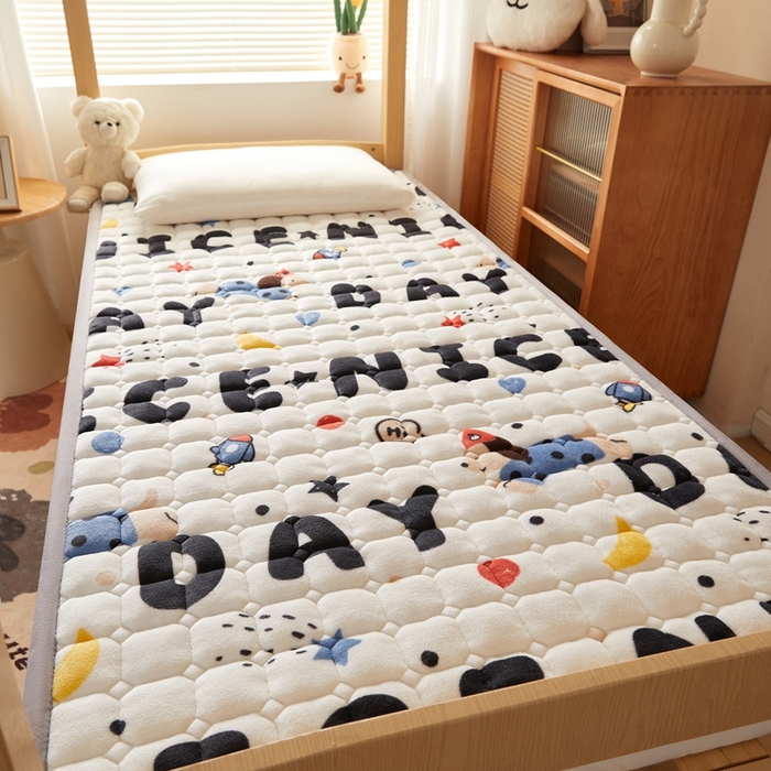 91家纺网 家纺一手货源 找家纺 元昊床垫 2025新款牛奶绒学生宿舍夹棉床垫直角防滑床垫 腊肠狗