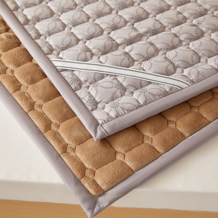 91家纺网 家纺一手货源 找家纺 元昊床垫 2025新款牛奶绒学生宿舍夹棉床垫直角防滑床垫 高端-卡其