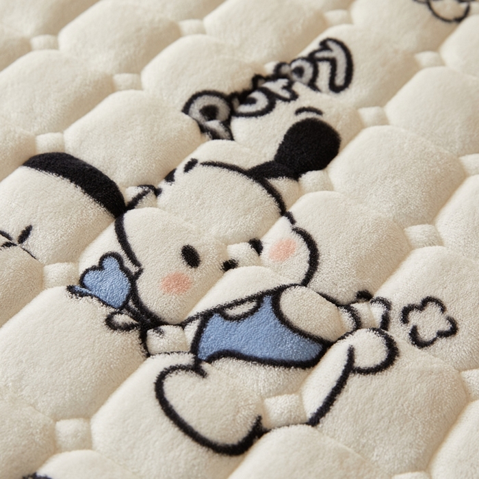 91家纺网 家纺一手货源 找家纺 元昊床垫 2025新款牛奶绒学生宿舍夹棉床垫直角防滑床垫 大耳朵狗